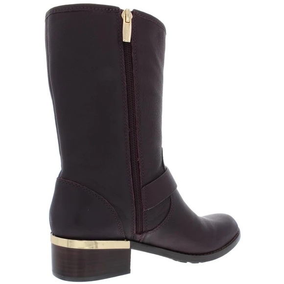 Vince Camuto Brown Leather Moto Boots with ahold hardware NWT - Picture 2 of 2